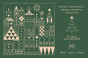 Christmas linear design elements, an Object Graphic by venimo (Thumbnail 2 of 12)