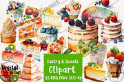 Watercolor Pastry Clipart Part 1, a Food Illustration by TanuschArts (Thumbnail 2 of 5)