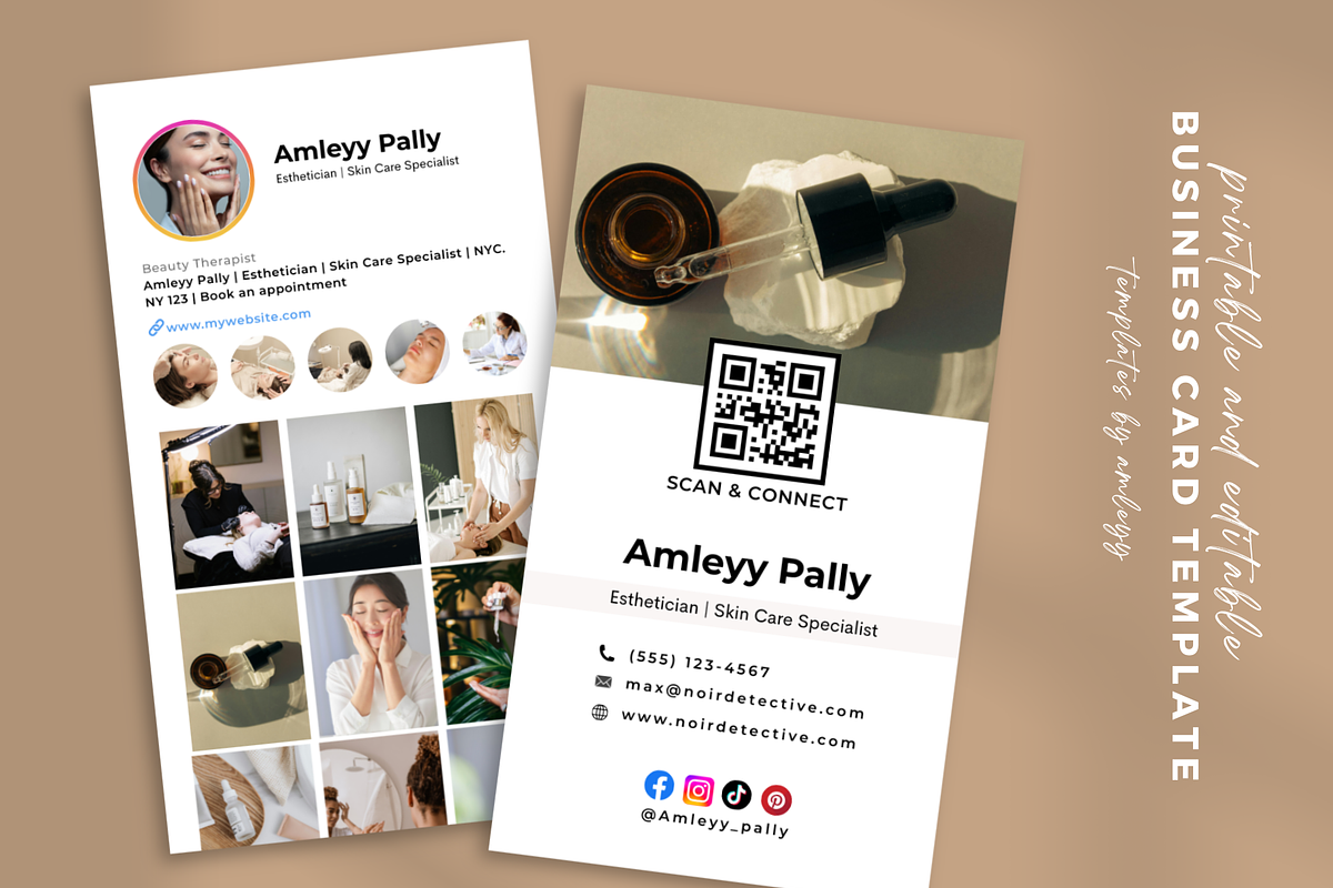 Esthetician Business Card Template, a Business Card Template by Elegant_Studio44 (Photo 1 of 3)