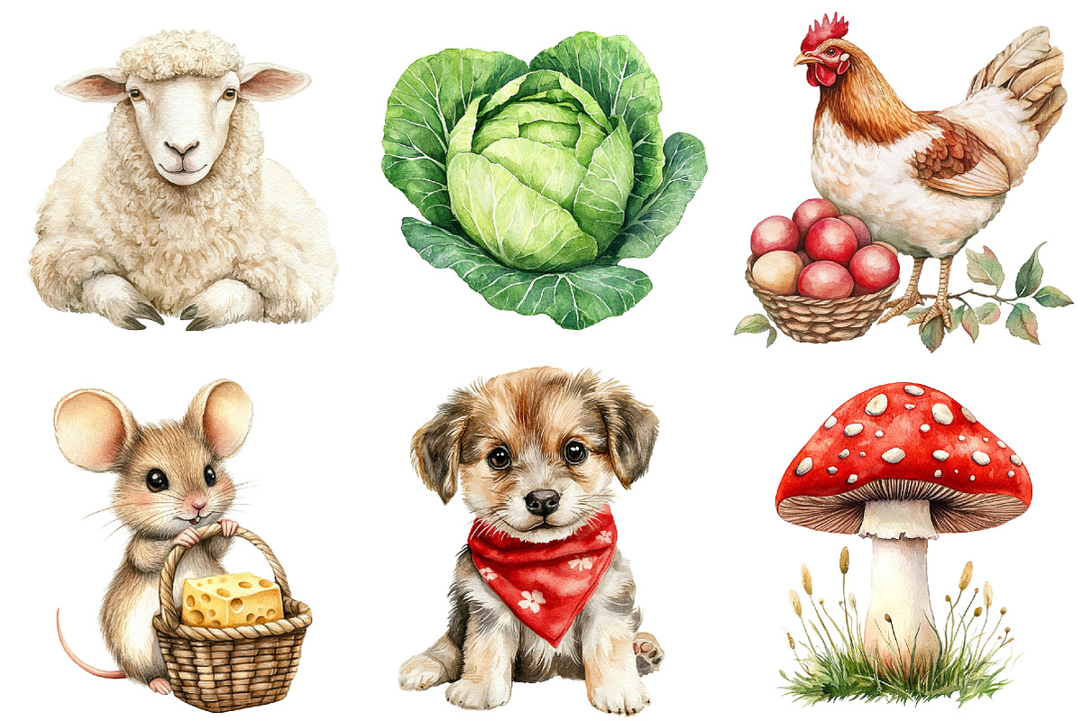 Happy Funny Farm Life Animals, an Illustration by CitraGraphics (Photo 3 of 5)