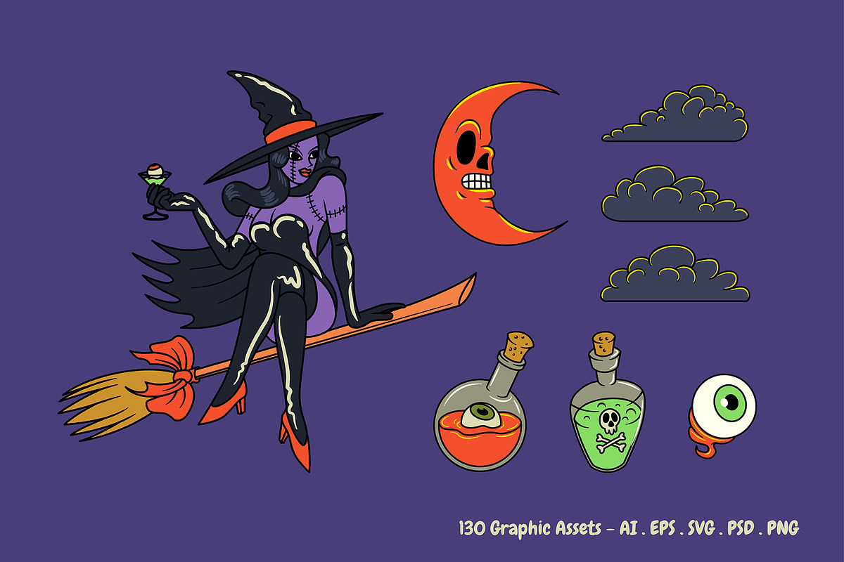 Halloween Creepers Graphic Pack, an Illustration by The Isian (Photo 4 of 17)