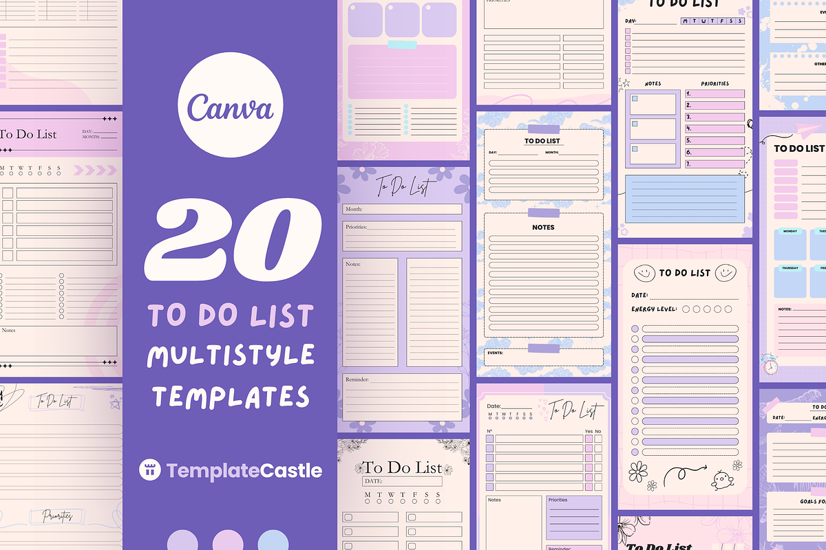 20 Multistyle Planners Templates, a Templates & Theme by TemplateCastleStore (Photo 1 of 9)