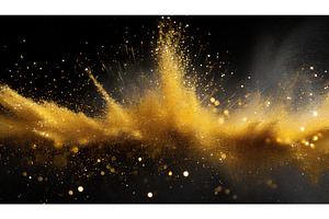 Golden dust particles exploding in a, an Abstract Photo by Igor Tichonow