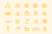 20 Blockchain Icons, an Outline Icon by Creative VIP (Thumbnail 2 of 5)