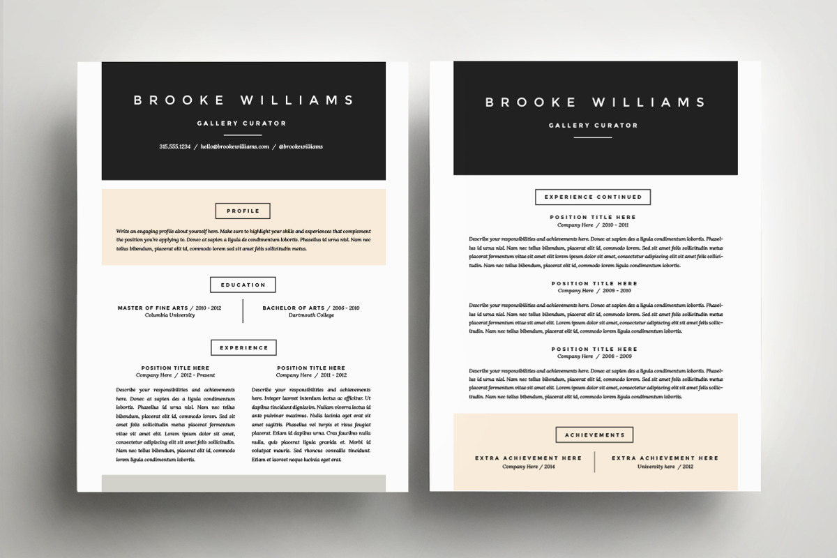 Resume Template 4 Pack | CV Template, a Resume Template by Refinery Resume Co. (Photo 2 of 3)