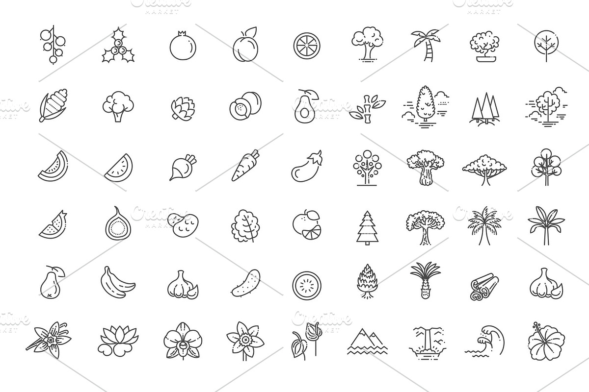 Big natural icon set, an Outline Icon by Tettygreen (Photo 4 of 4)