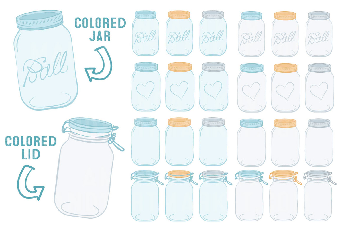 Soft Blue Jar Vectors & Clipart, an Illustration by Amanda Ilkov (Photo 2 of 4)