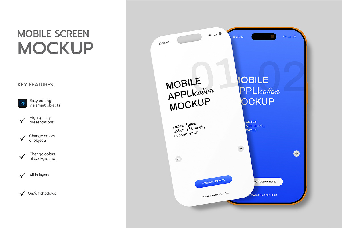 Phone Screen Application Mockup, a Product Mockup by graphypix (Photo 2 of 4)