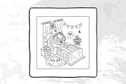 Cute Halloween Coloring Pages, an Illustration by DesignDevisers (Thumbnail 6 of 9)