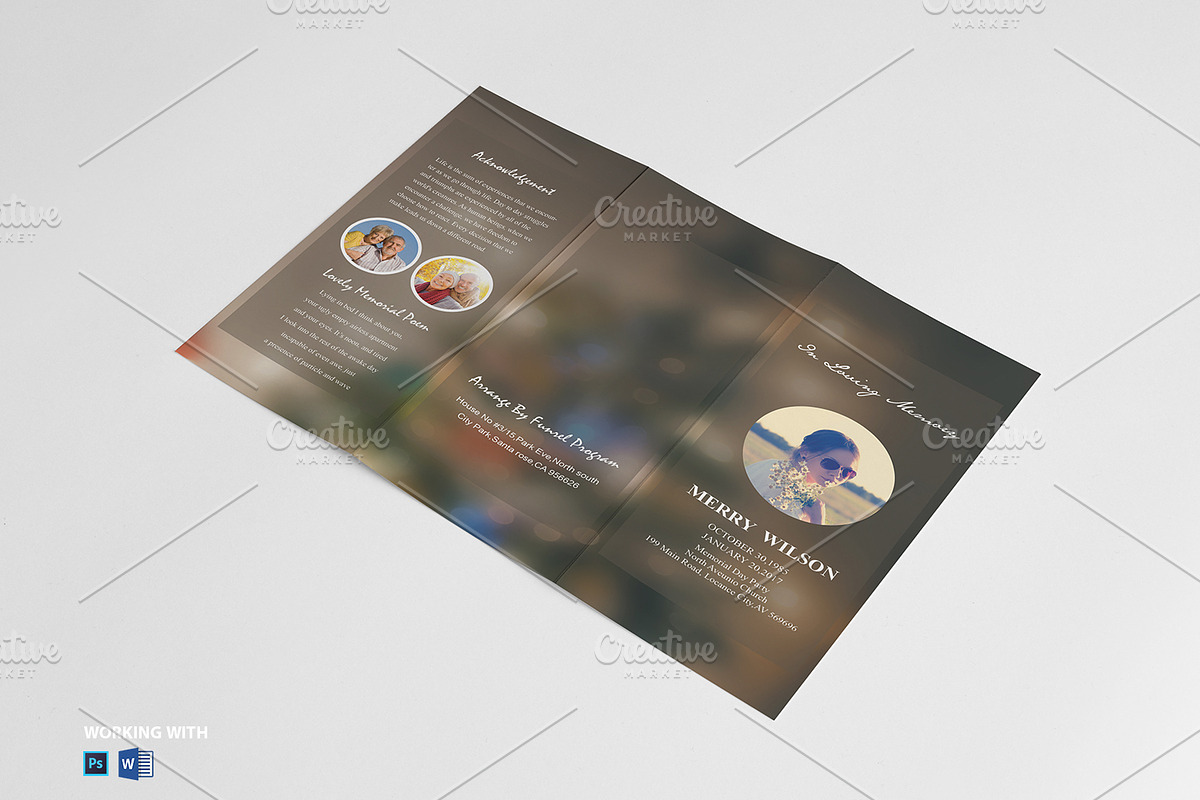 Funeral Program Template Trifold, a Brochure Template by Madhabi Studio (Photo 4 of 5)