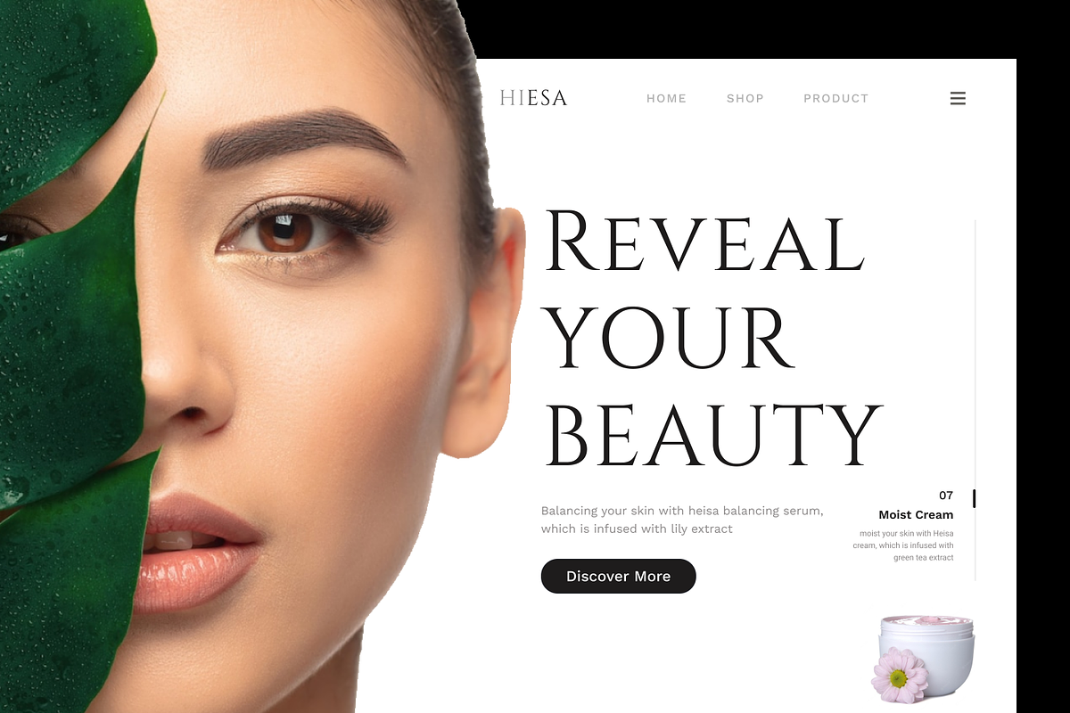 Skincare website landing hero UI KIT, a Landing Page Template by Lazyinterface UX UI Team
