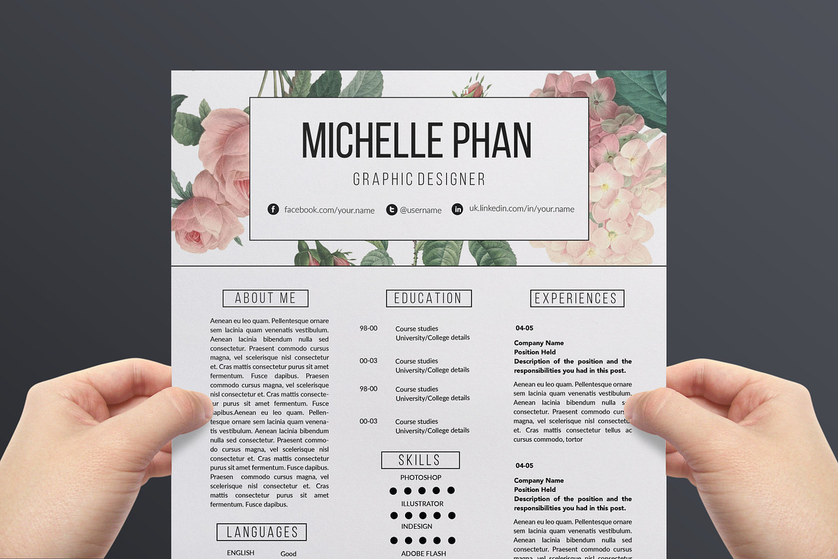 Modern resume template, a Resume Template by Chic templates (Photo 3 of 4)