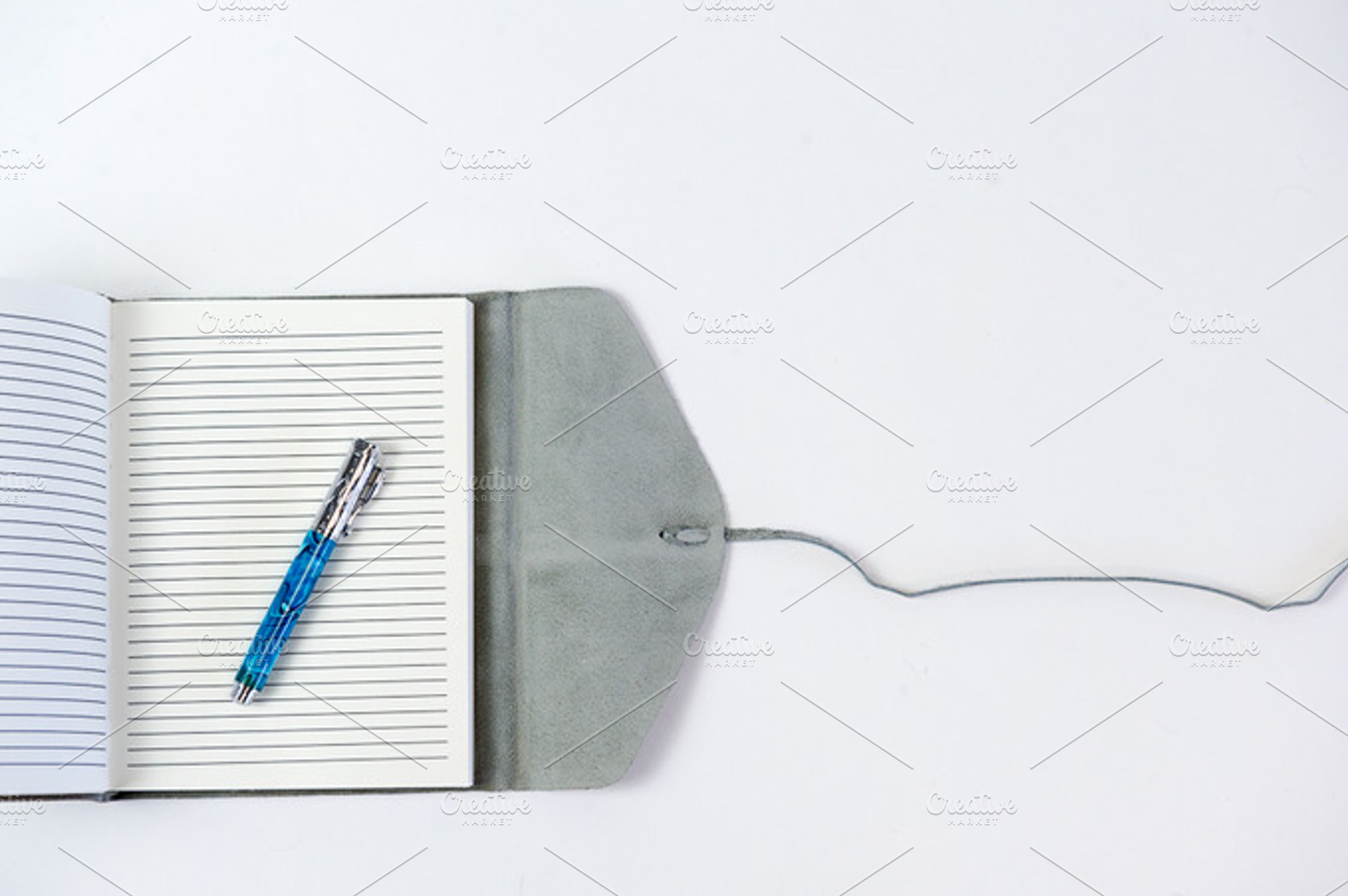 Grey open notebook desktop featuring desk, rebecca nash photography, and stock, a Business Photo by Rebecca Nash Photography