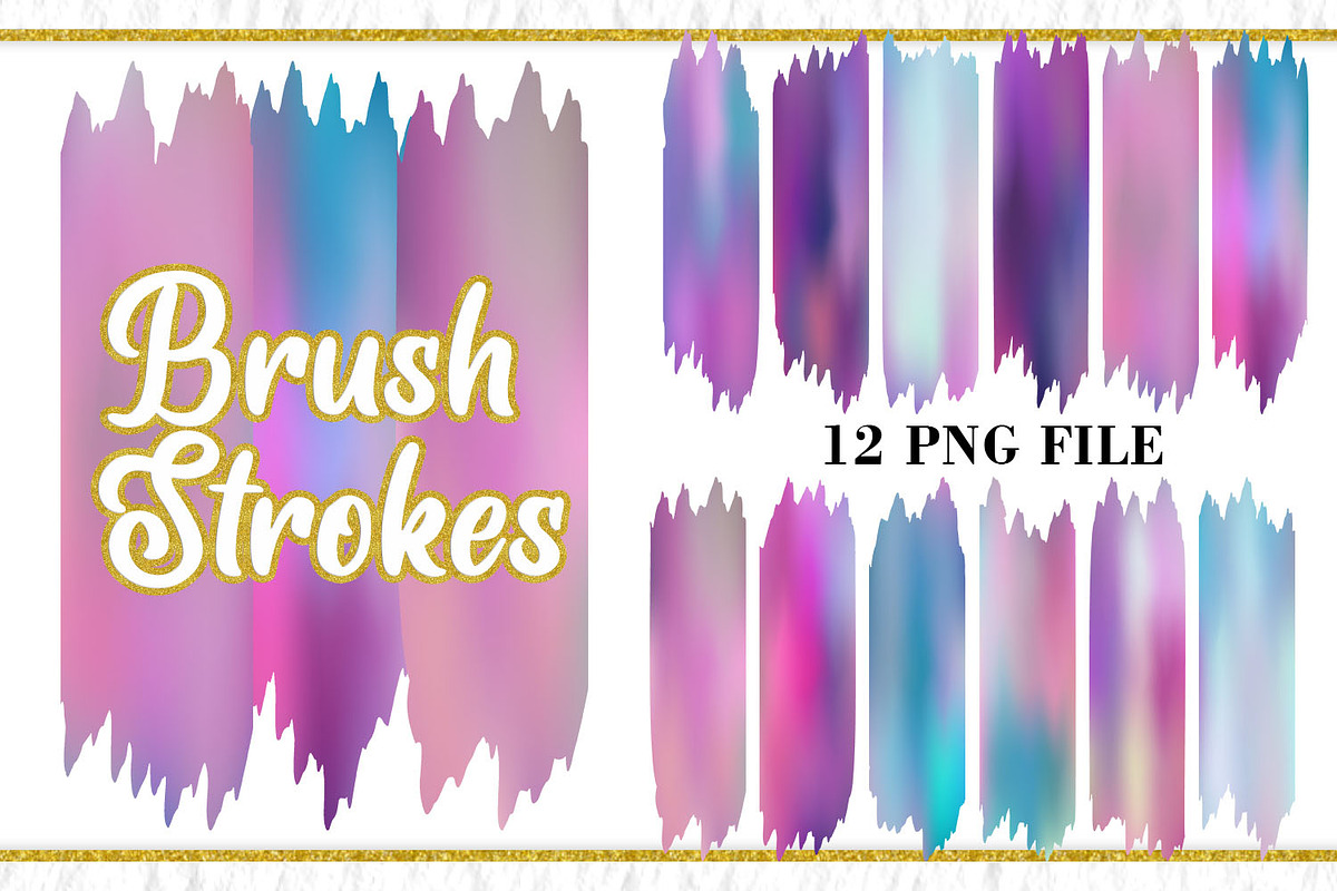 Brush Strokes gradient color, a Texture Graphic by Artnoy | Creative Market