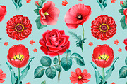 Red summer nature illustrations kit, a Texture Illustration by Sundra (Thumbnail 6 of 7)