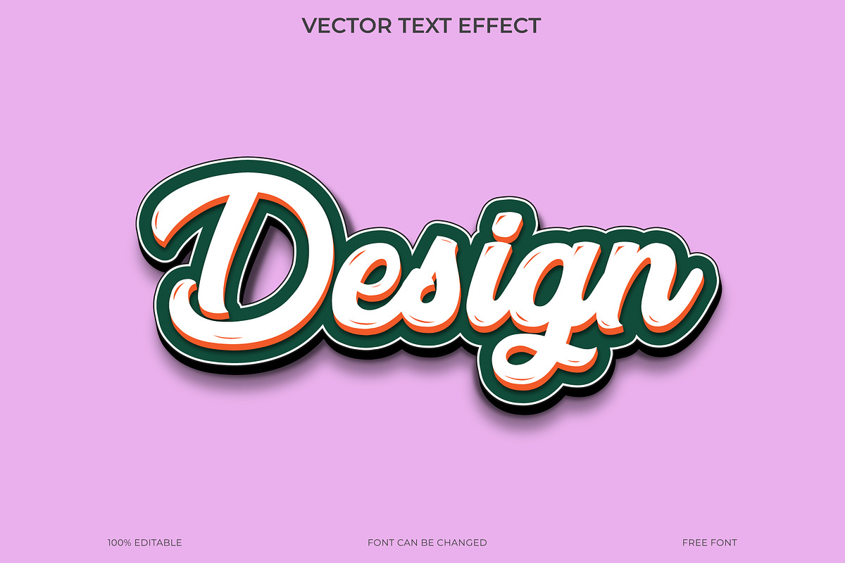 Retro Script 3D Text Effect EPS, an Action Add-On by Imamul001