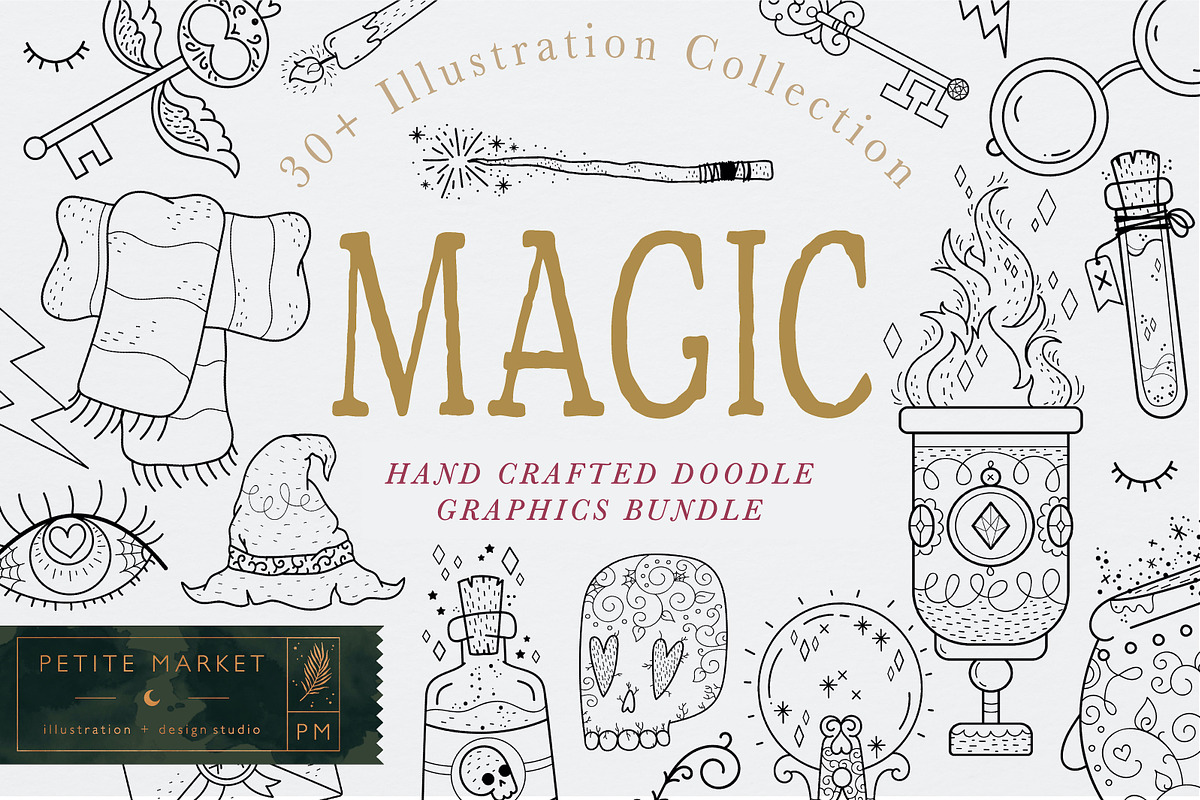Magical Hand Drawn Clip Art, a Graphic by PetiteMarket (Photo 1 of 3)
