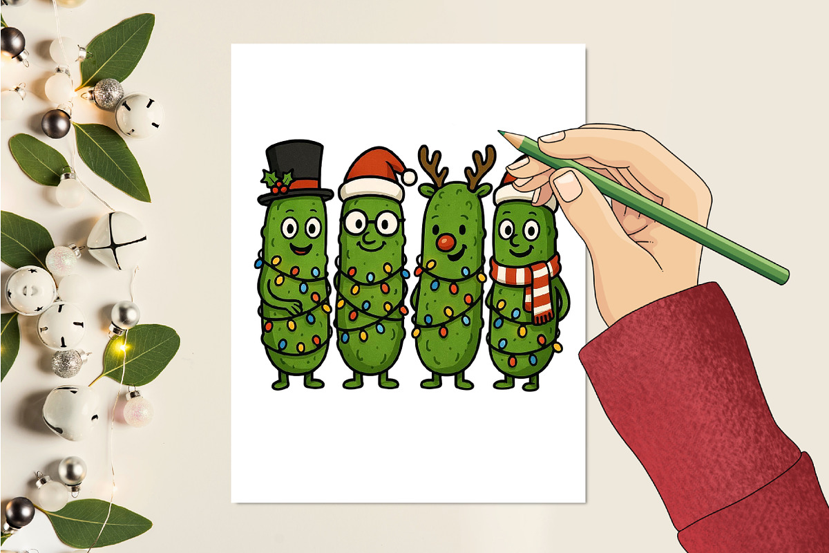 Christmas Pickles Clipart, an Illustration by Design Market (Photo 4 of 5)