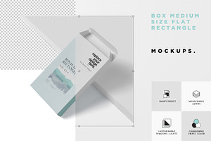 Box Mockup - Medium Flat Rectangle