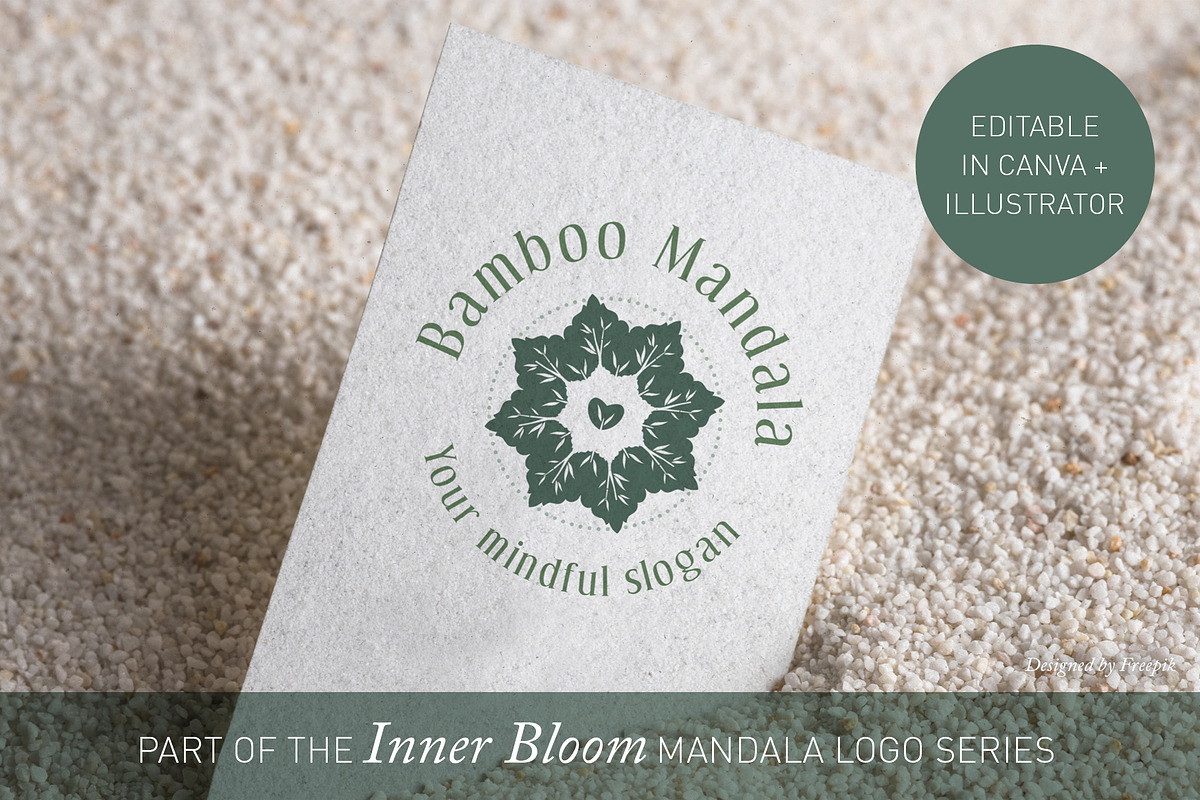 Yoga Bamboo Mandala Logo - Canva/AI