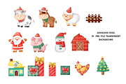 Christmas Watercolor Clipart Set, an Animal Illustration by Nattapohncha (Thumbnail 2 of 3)