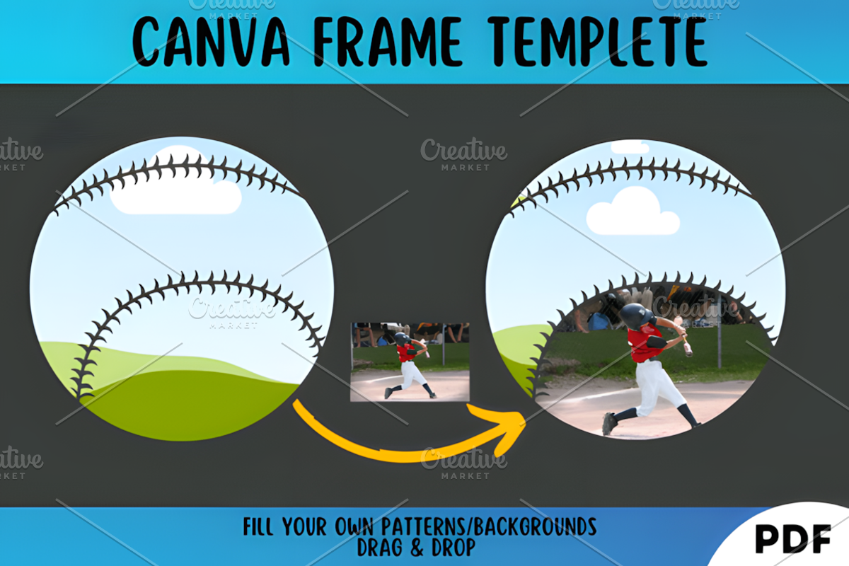 Baseball Canva Frame Template, a Marketing Template by Ink Gallery