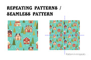 Christmas Santa Village Pattern, a Pattern Graphic by CreativeChristiana (Thumbnail 4 of 9)