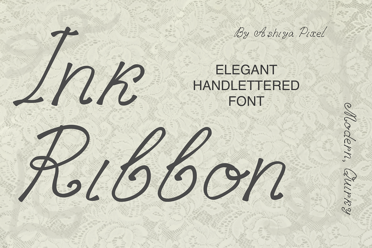 Ink Ribbon | Elegant Whimsy Font, a Script Font by Ashiya Pixel (Photo 1 of 16)