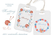Knitting watercolor set. Crochet., an Illustration by SabinaWatercolorArt (Thumbnail 14 of 16)