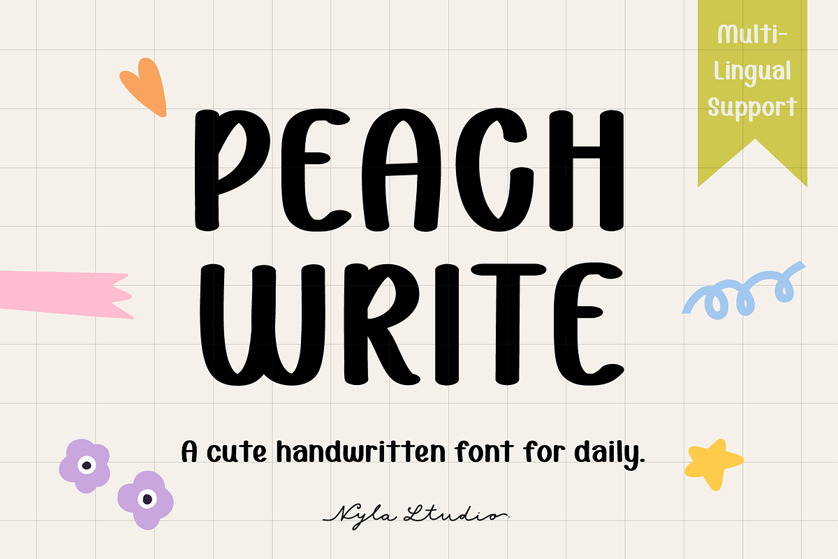 PeachWrite font, a Handwritten Font by Nyla.Studio (Photo 1 of 9)