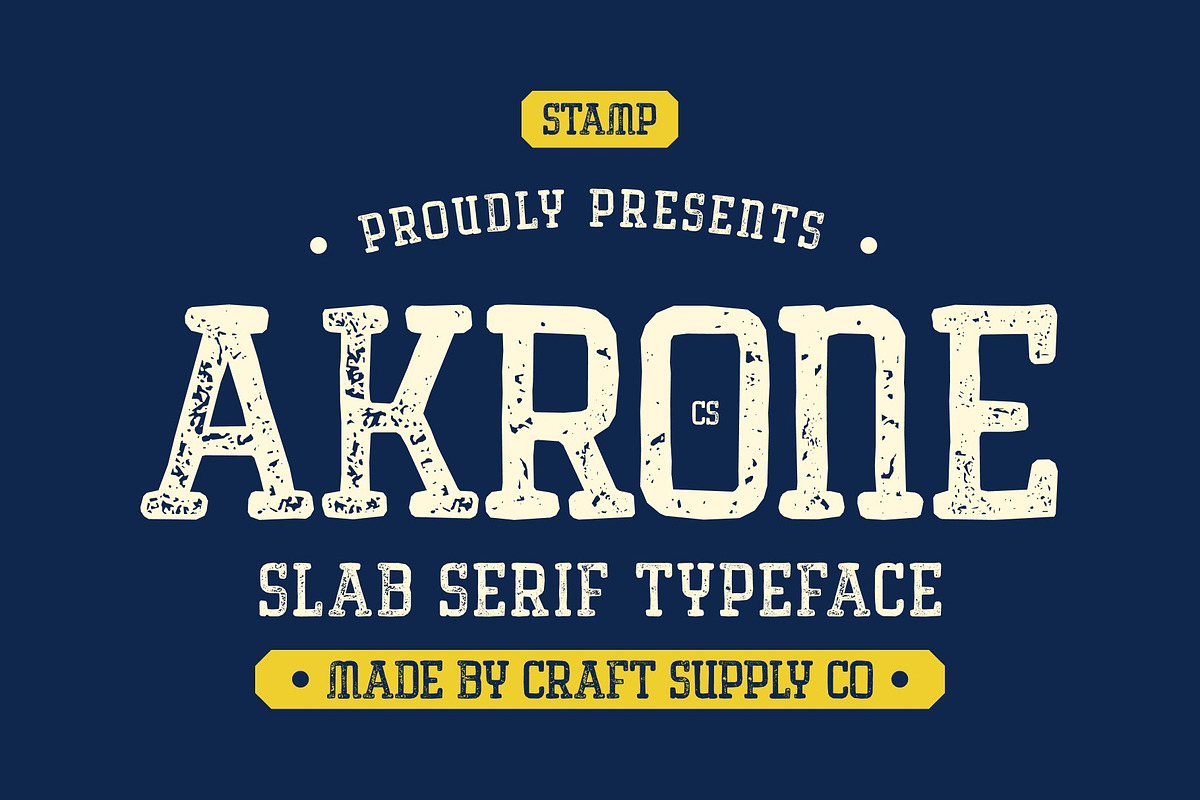CS Akrone Stamp, a Slab Serif Font by Craft Supply Co. (Photo 1 of 8)