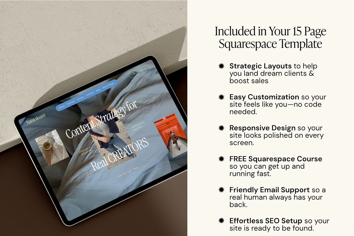 Hana Squarespace 7.1 Template, a Squarespace Template by Studio Heythere (Photo 3 of 8)