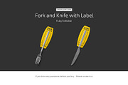 Fork and Knife with Label Mockup, a Product Mockup by Country4k (Thumbnail 4 of 4)