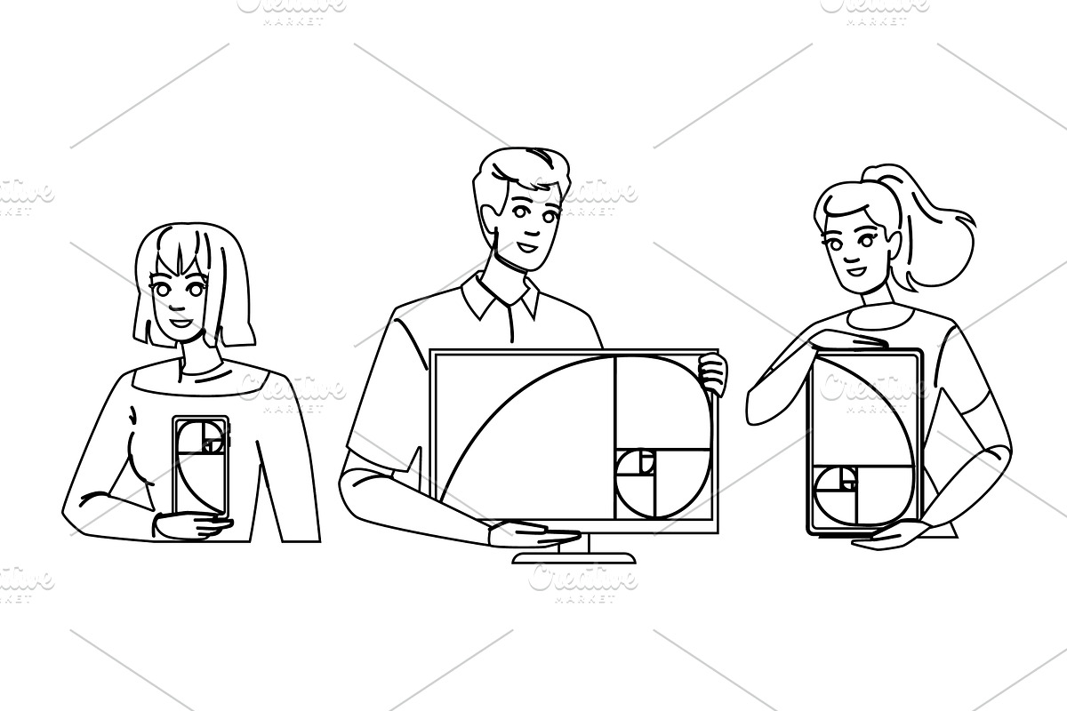 harmony golden ratio website vector, a Finance Illustration by pikepicture