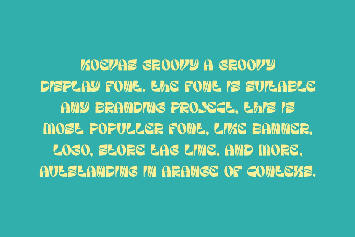 Koevas Groovy - Retro Font, a Sans Serif Font by Iqsiart Studio (Photo 6 of 8)