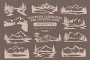 Mountain Scenes Silhouettes Vector 4, an Object Illustration by Seaquint (Thumbnail 2 of 5)