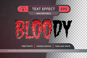 Emboss Bloody - Editable Text Effect