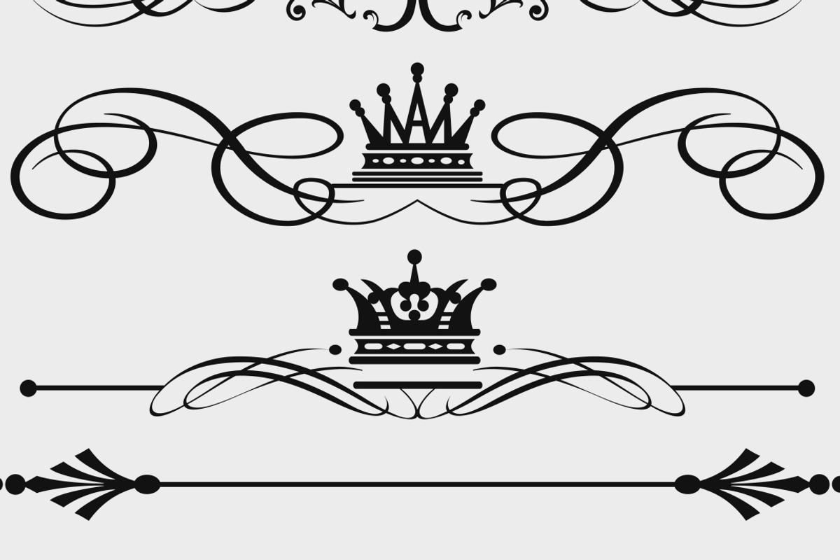 Set Vintage Elements, an Outline Icon by kio (Photo 3 of 4)