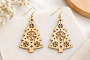 Christmas Tree Earrings Laser Cut, an Object Graphic by Canvas Craft (Thumbnail 2 of 3)