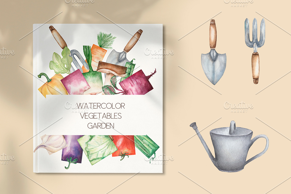 Watercolor vegetable garden, a Food Illustration by MayaNavits (Photo 8 of 10)