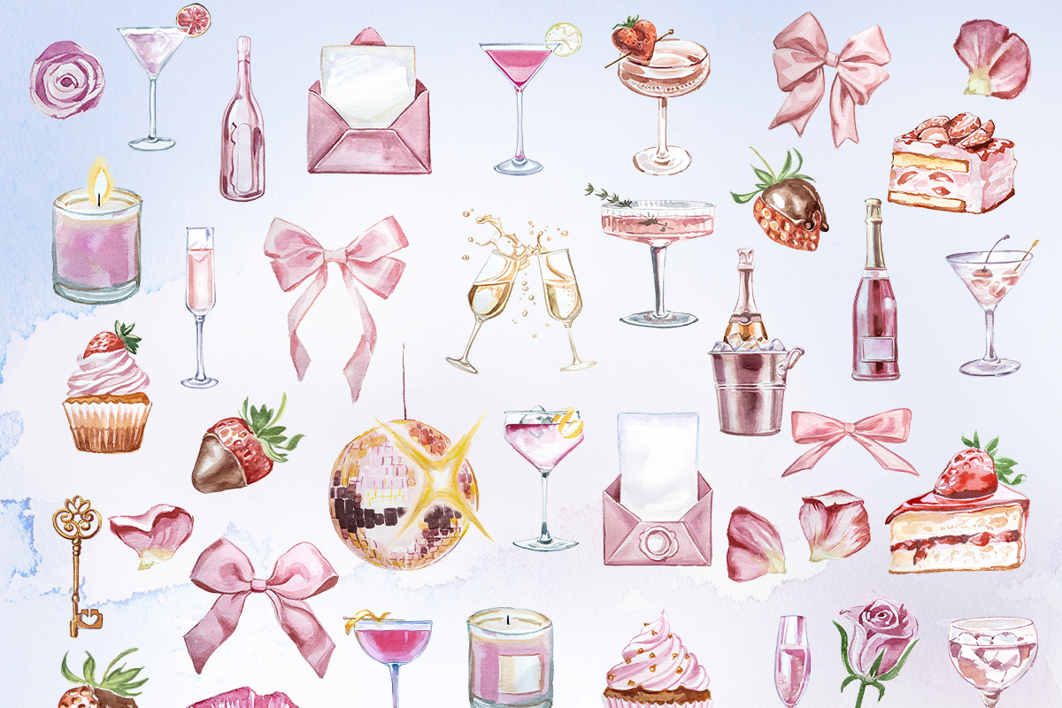 Hand Painted Girl's Bar Clipart, a Food Illustration by ArtCreationsDesign (Photo 2 of 14)