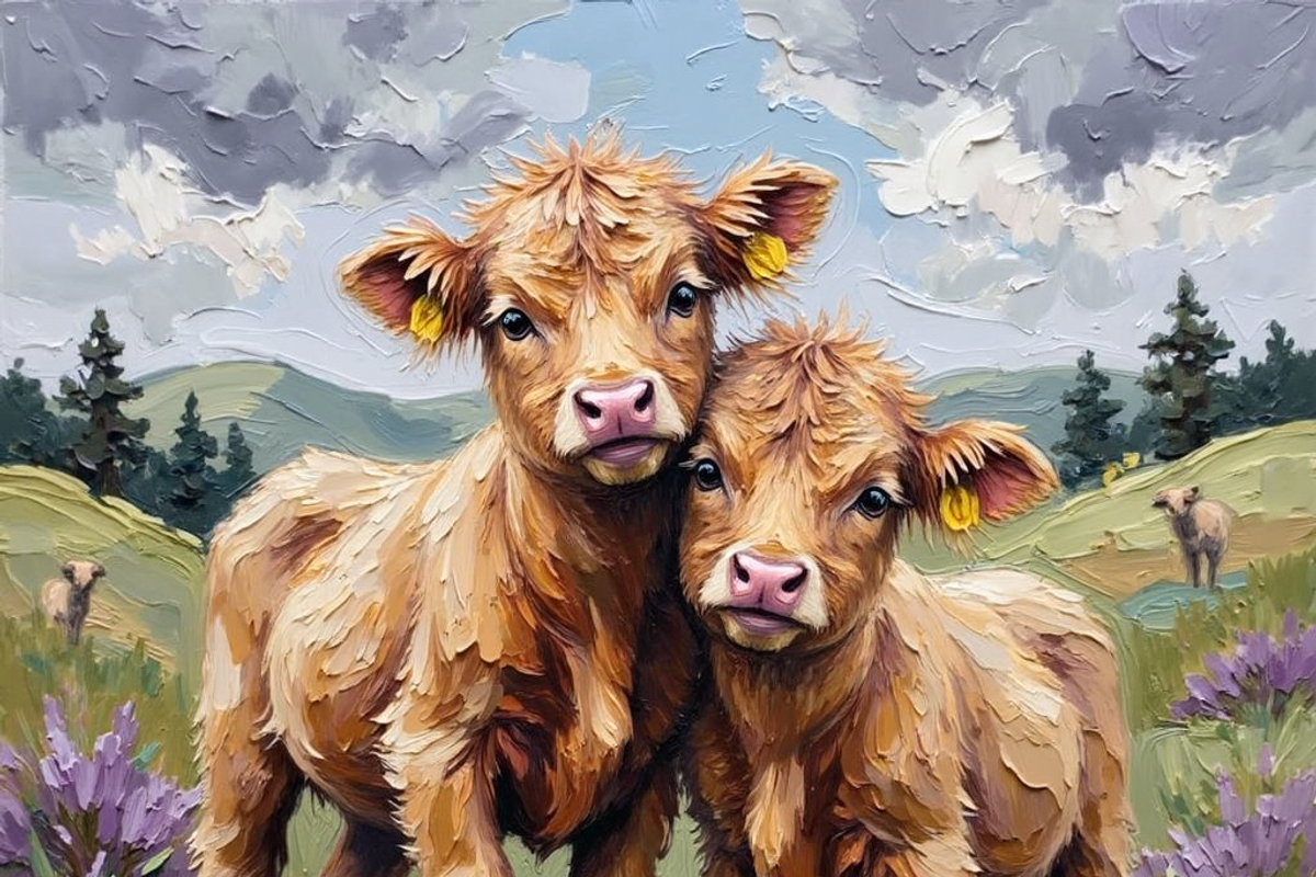 Highland Cows Bundle Set, an Animal Illustration by PLUM&FIGS (Photo 1 of 14)