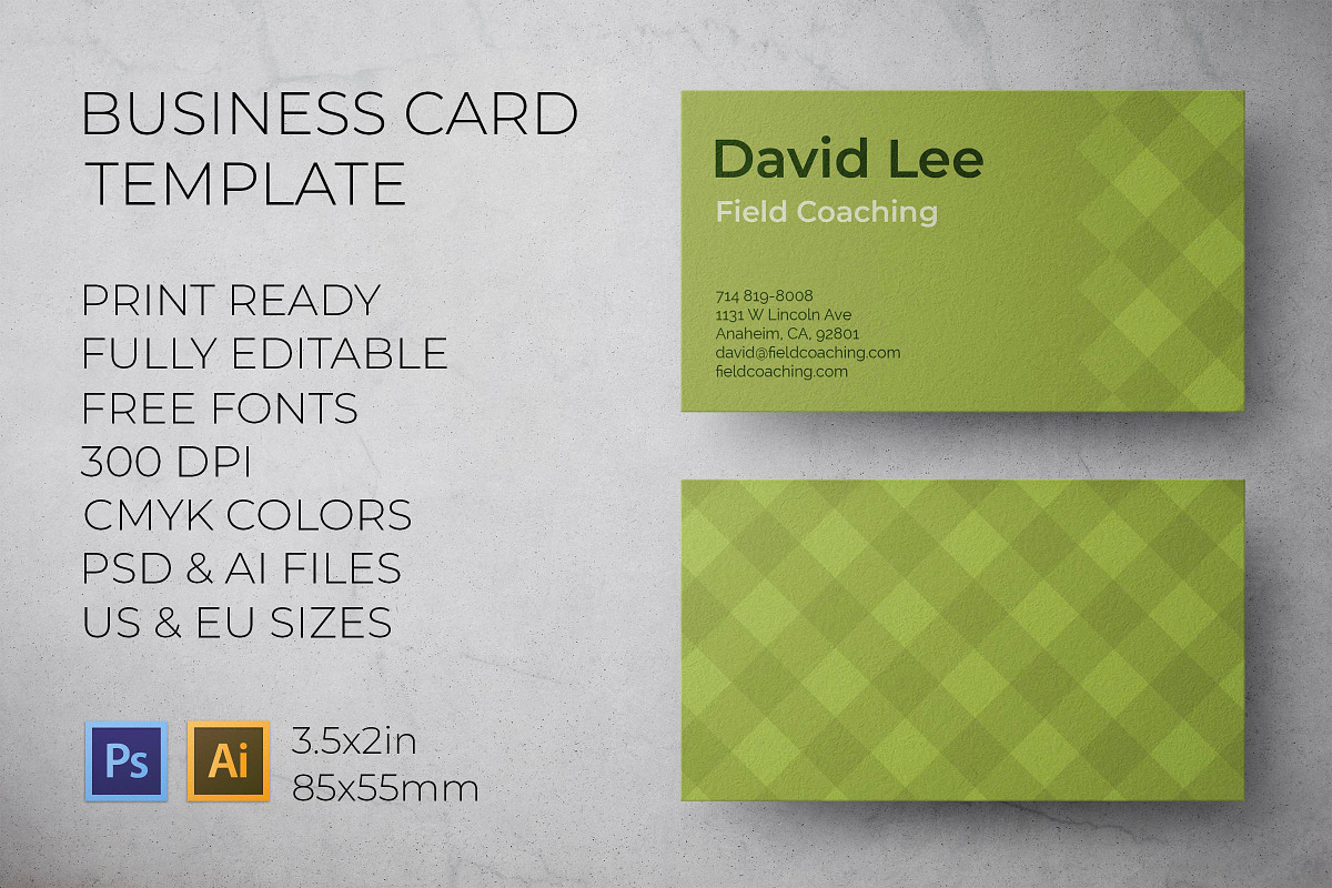 Field Coaching Business Card, a Business Card Template by Layoutlet (Photo 1 of 2)