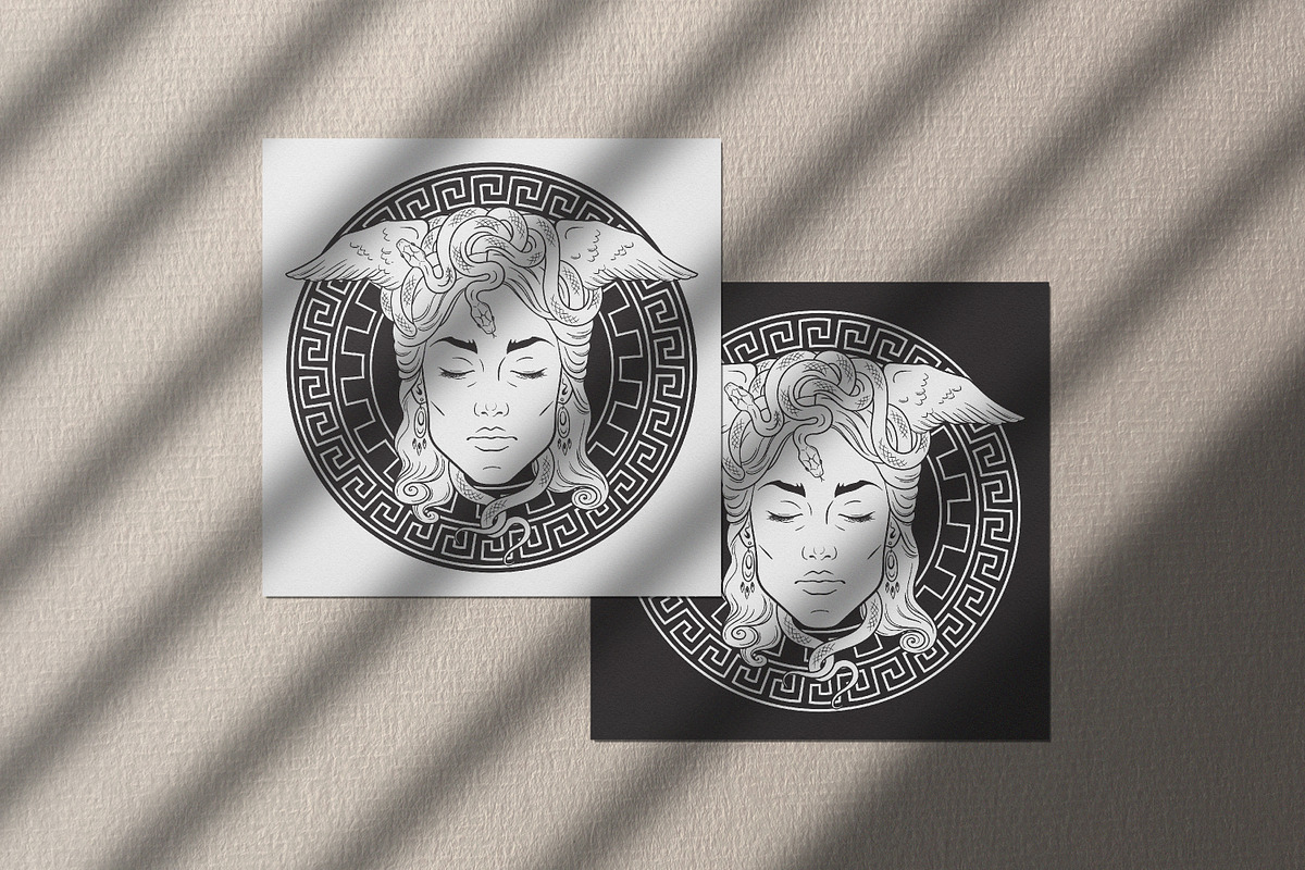 Medusa Gorgon 2 designs + Bonus, a Decorative Illustration by Croisy (Photo 2 of 5)