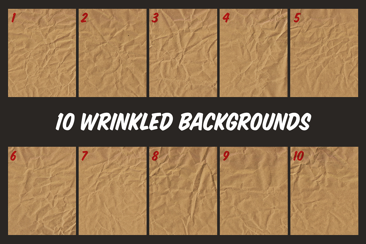 Wrinkled Kraft Paper Backgrounds, a Texture Graphic by The Fake PNG (Photo 2 of 6)