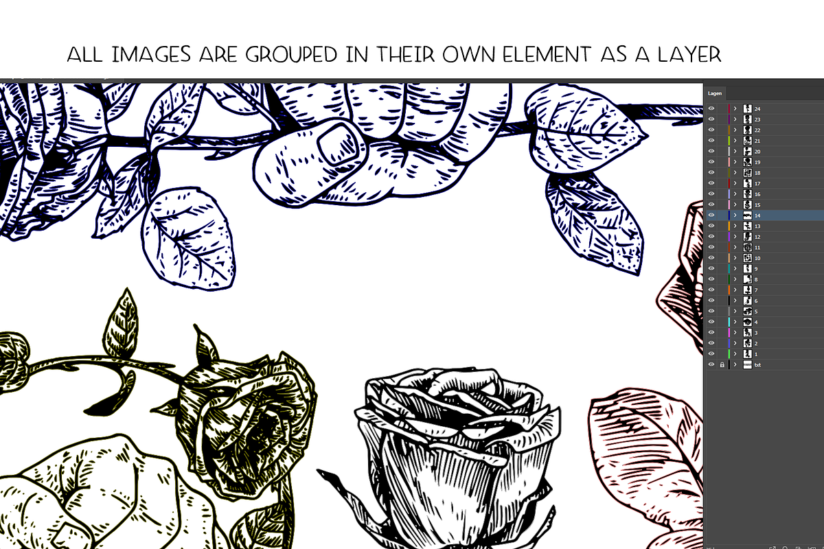 Social democracy roses - vector, a Decorative Illustration by Renée from Studio neetje (Photo 3 of 5)
