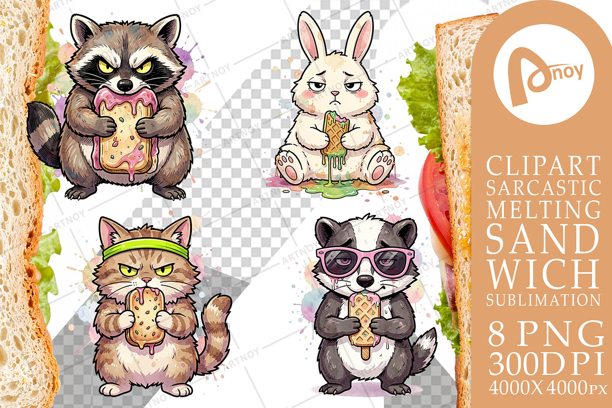 Sarcastic Ice Cream Sandwich, a Decorative Illustration by Artnoy (Photo 12 of 18)