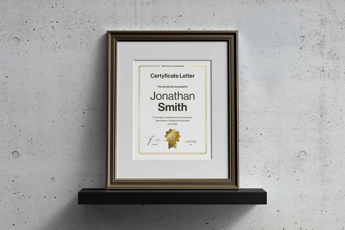 Letter Certificate Partout Mockup, an Advertising Mockup by Se٧enStudio (Photo 8 of 9)
