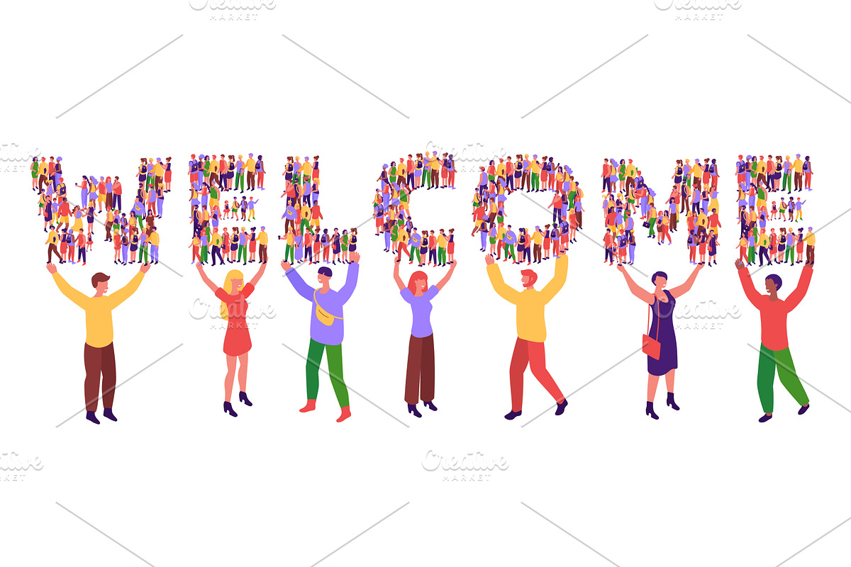 Welcoming banner. Community welcomer, a Graphic by winwin.art
