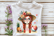 Watercolor Summer Gnome Clipart, an Illustration by CraftArtStudio (Thumbnail 3 of 6)